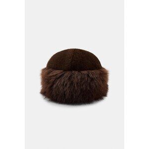 ZARA FAUX FUR TURN-UP HAT